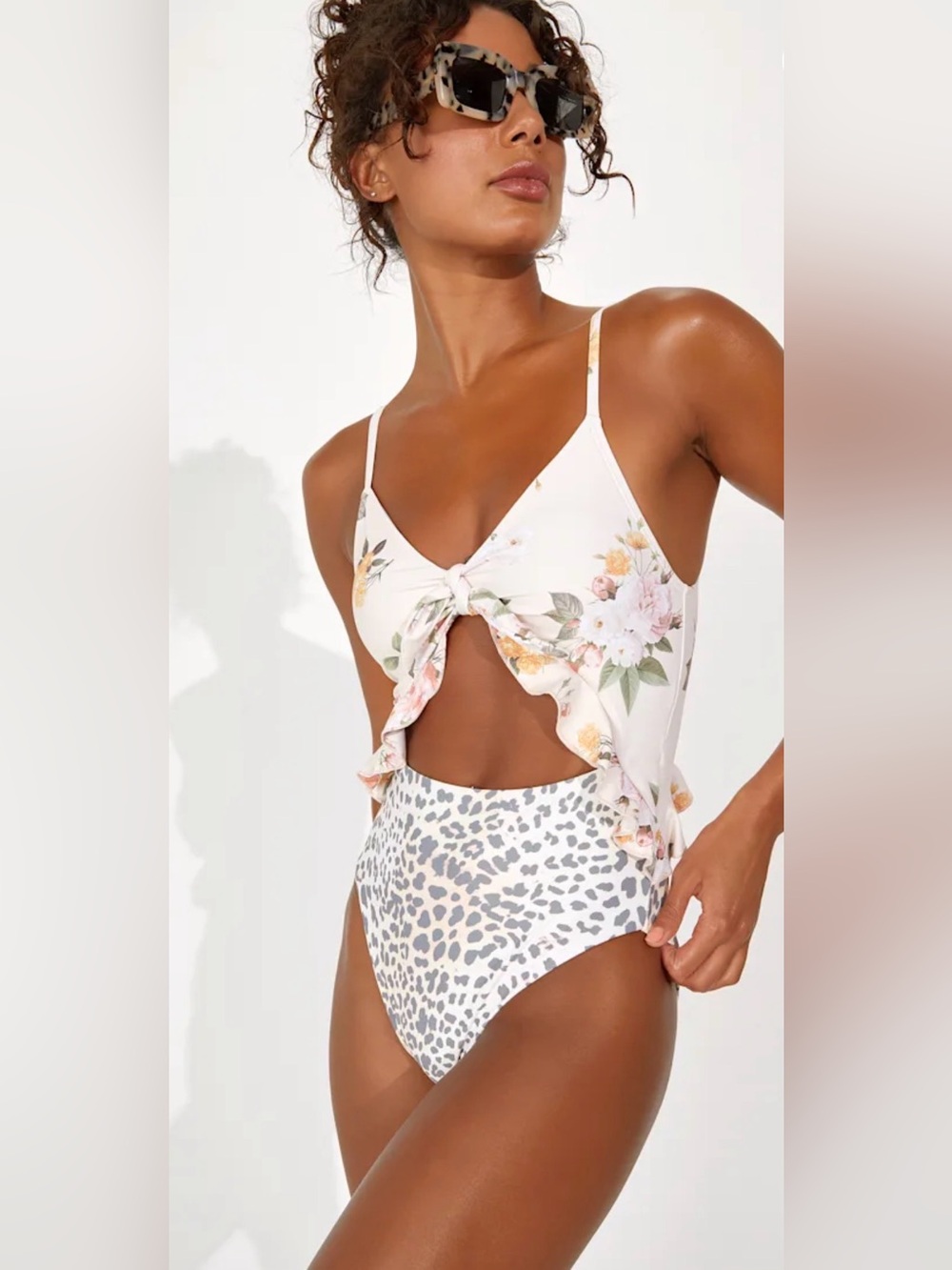 Lulus Power 2 The Flower Carly Blush Cut Out one-piece swimsuit